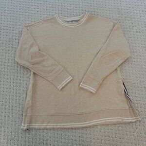 Vineyard Vines Dream Cloth Super Soft Cream Crew Side Slits in Medium